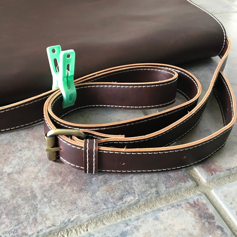 Vintage Brown Leather Messenger Bag Attache Case Tote