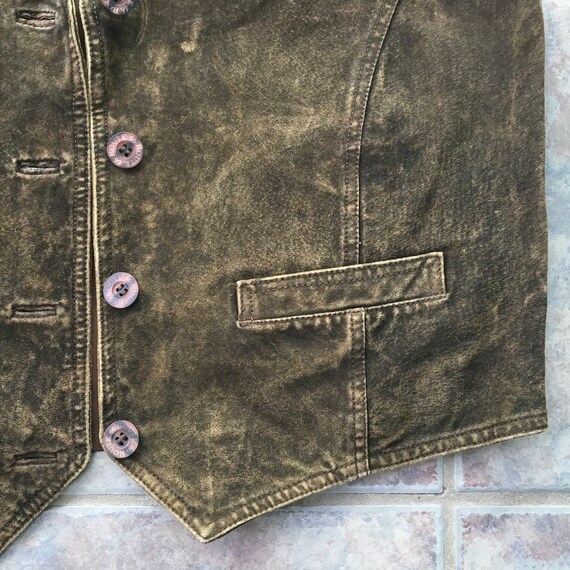 Vintage Suede Leather Vest Large - image 4