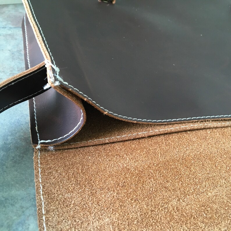 Vintage Brown Leather Messenger Bag Attache Case Tote