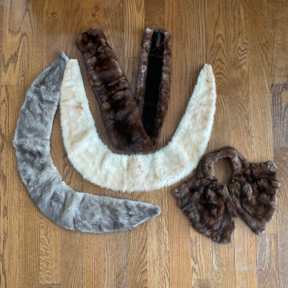 4 Vintage Mink Collars - image 1