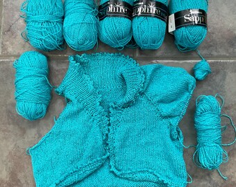 Sunbeam Sapphire Yarn Lot 6+ Skeins