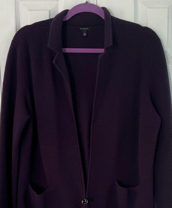 Talbots Wool Sweater Jacket Medium - image 12