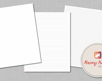 Printable Bullet Journal BUJO Notebook Dot Grid, Lined Paper and Graph Pattern Light and Very Light Gray Tones