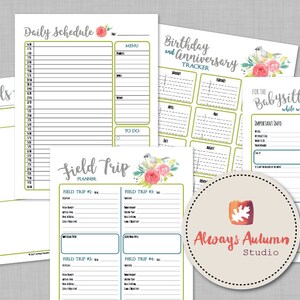 Editable Complete Homeschool Planner Perpetual Undated 20+ Page Tufted ...