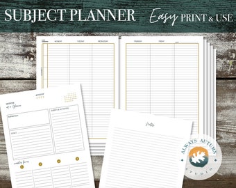 8 Subject Assignment Homeschool Planner - Month at a Glance - 2023-2024 - Spiral - 3-Ring Binder - Standard PDF PRINTABLE