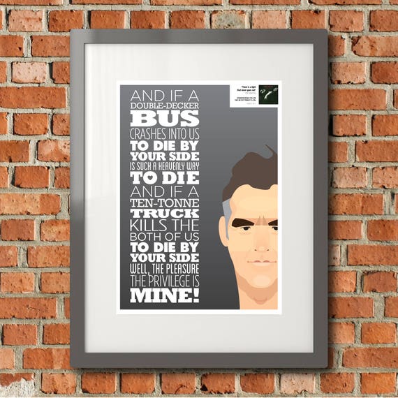 artwork There Is A Light Morrissey Marr framed song lyrics The Smiths