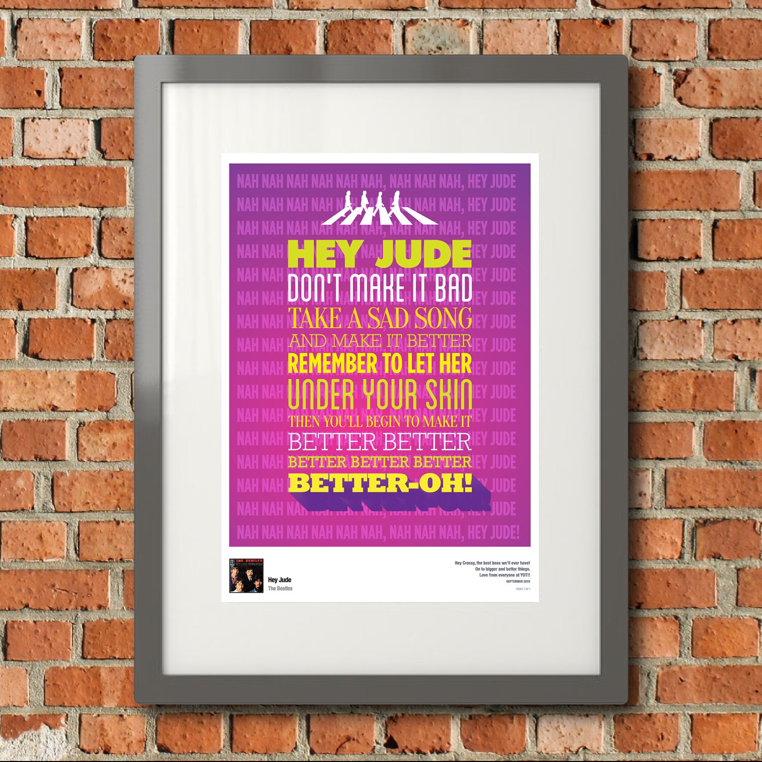 Personalised Hey Jude Lyric Pic - Etsy