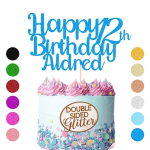 Cake Topper Personalised Happy Birthday Cake Toppers Customised Party Decoration for Kids Cake 21st 18th 40th 50th 60th Birthday cake topper