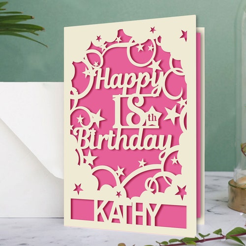 Personalsed Kds Brthday Card Laser Paper Cut Greetng Cards | Etsy UK