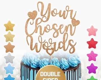 Personalized Name Happy Birthday Cake Topper Birthday Glitter - Etsy