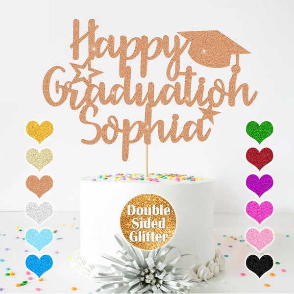 Personalised graduation cake topper 2024 Custom Congrats Graduation Cake Decoration Happy Graduation Caketopper With Any Name