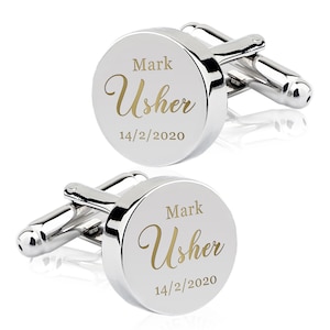 Personalised Engraved Cufflinks Ideal 2PCS with Box Anniversary Birthday Engagement Wedding Gift for Father Best Man Groom Groomsman