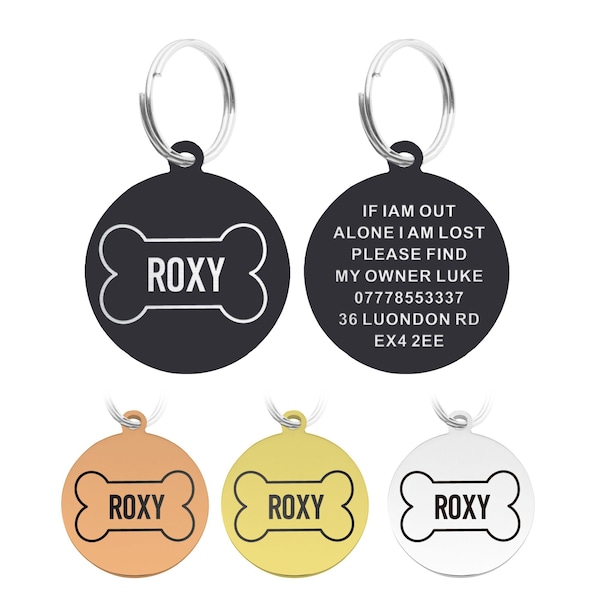 Personalized Dog ID Tags With Bone Image Design Custom Metal Tags With Pets Name And Owner Number Address Engraved Dog Tag Cat Tag