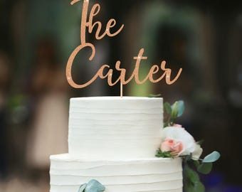 Personalised Glitter Wedding Cake Topper, Custom Mr and Mrs Engagement Decoration