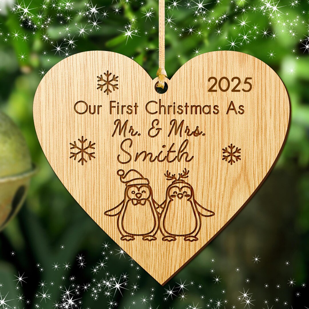 Personalised Christmas Tree Ornament First Christmas as Mr and Mrs ...