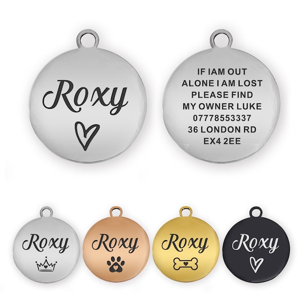 Personalised Dog Tags Custom Dog Tags ID Tag Engraved Stainless Steel ID Tag Collar for Puppy Cat Dogs Kitty Pets Dogs