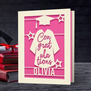 Personalised Graduation Card for Him Her Daughter Son Graduates Students Friends Congratulations Laser Paper Cut Class of 2024 Greeting Card
