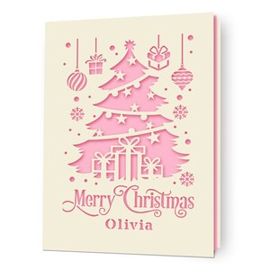 Christmas Cards Personalised Merry Christmas Card Gifts Xmas Gifts Greeting Cards Custom Laser Paper Cut Card with Any Name for Friends image 8