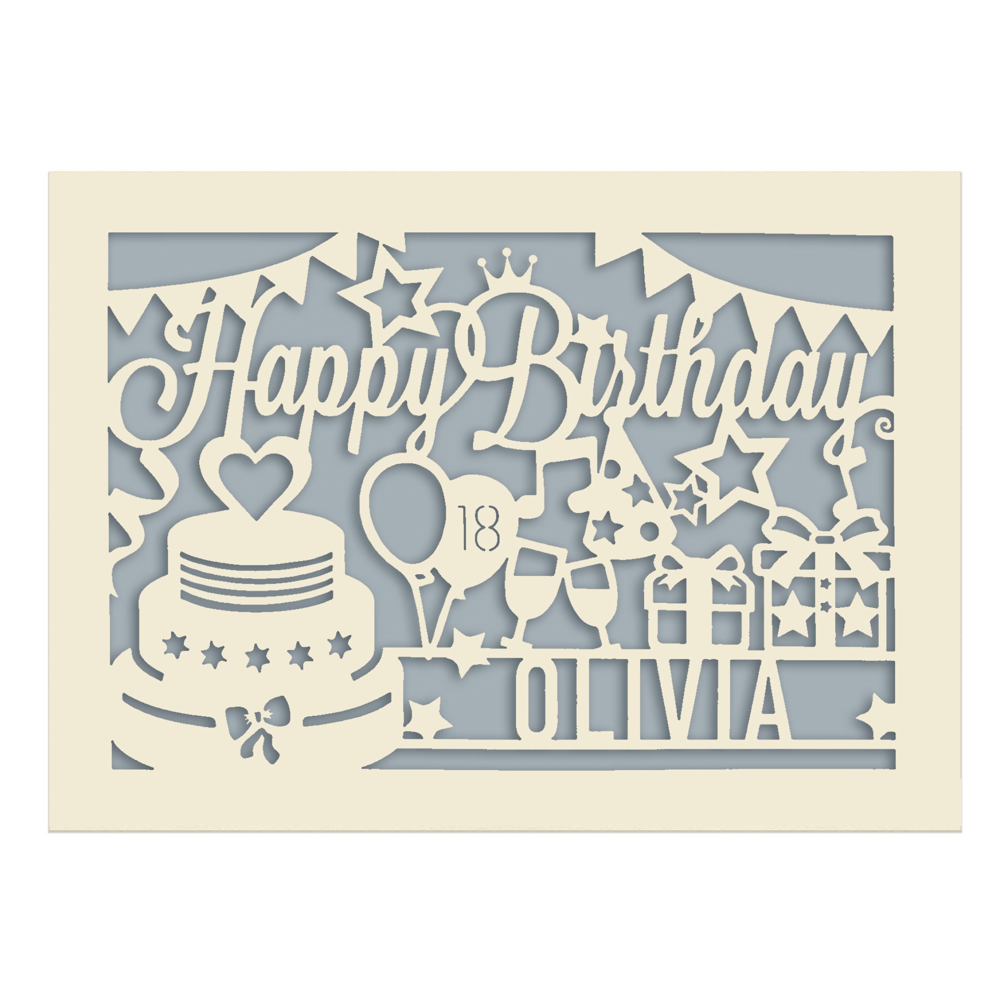 Personalised Birthday Card Laser Paper Cut Greeting Cards Etsy