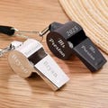 Personalised Whistles Football Coach Gifts Whistles Metal Engraved Sports Whistle with Lanyard for Teachers Coachers Referees Loud Whistle