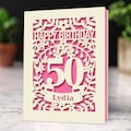 Personalised Birthday Card Laser Paper Cut Special Age Flower Birthday Card | Any Name Any Age 1st 16th 21st 30th 50th 70th 80th