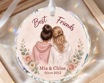 Personalised Best Friend Christmas Ornament, Christmas Decorations Friendship Gifts for Women, Best friend Keepsake Xmas Gifts