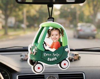 Personalised Car Visor Photo Clip for Dad, Drive Safe Dad Car Visor Photo Gifts, Custom Fathers Day Photo Gift for Dad Grandpa Papa