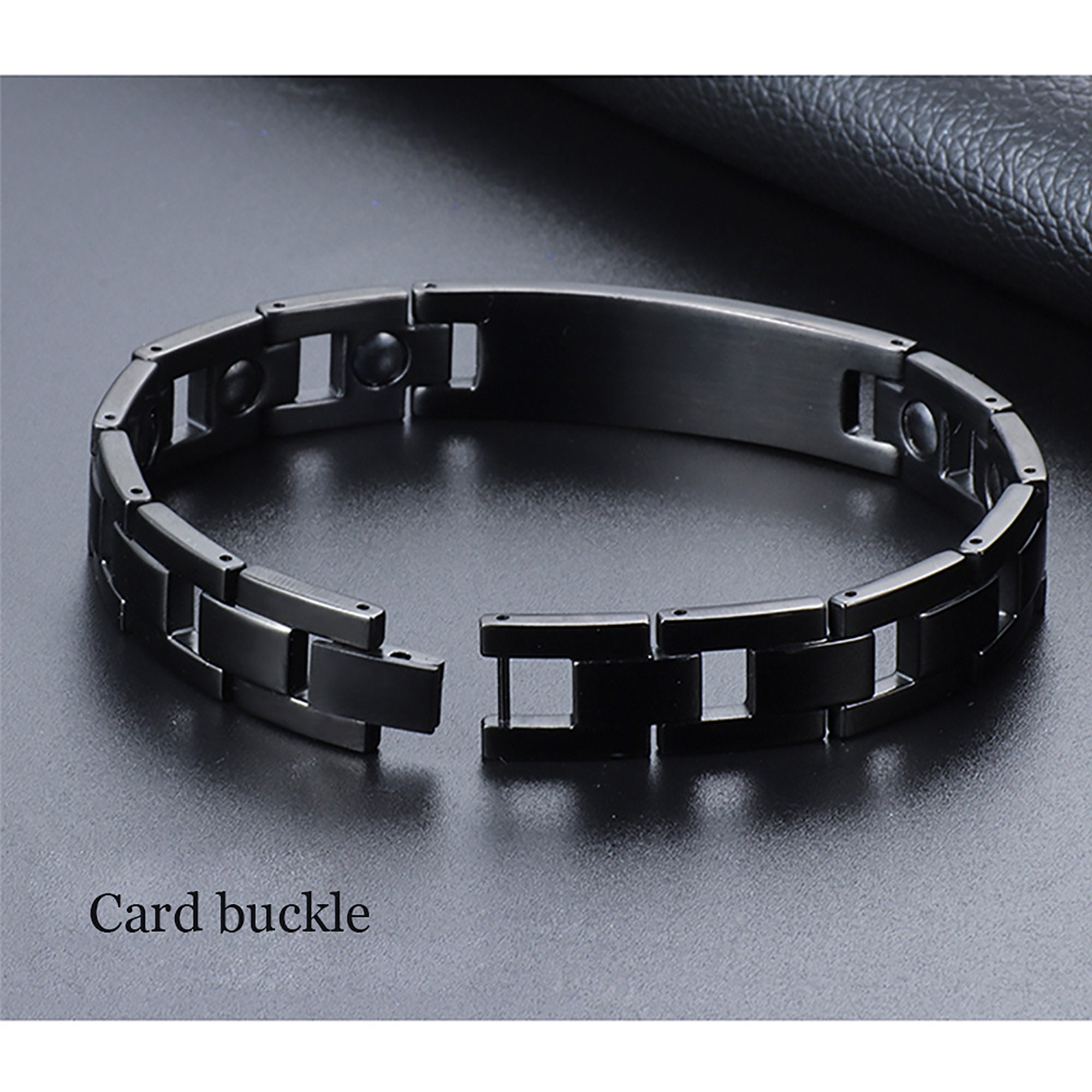 Personalised Men's Magnetic Bracelet Arthritis Pain Relief Health Titanium  Steel Magnet Therapy Wristband Gift for Daddy Dad 