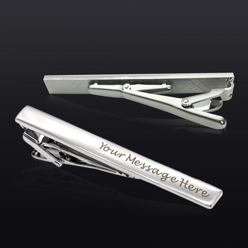 Personalised Engraved Tie Bar Clip/Tie Pin, Personalised Wedding Favours, Best Man, Usher, Groomsman, Business, Birthday, Christmas Gift image 5