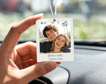 Personalised Car Accessories Valentines Gifts for Him Her, Acrylic Car Photo Hanging Ornament, Personalised Photo Gifts on Valentines Day
