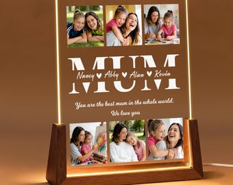 Personalised Mothers Day Photo Gifts Personalised Gifts for Women Custom Gift for Mom Photo Mum Gift Acrylic Plaque Night Light for Mum Mom