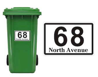 Custom Wheelie Bin Stickers | House Number In Floral Wreath | Waterproof Bin Numbers Multipack 2-4