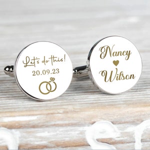 Cufflinks for Men Personalised Cufflinks Engraved for Wedding Anniversary Fathers Day Best Man Groomsmen Usher Husband Father of the Bride