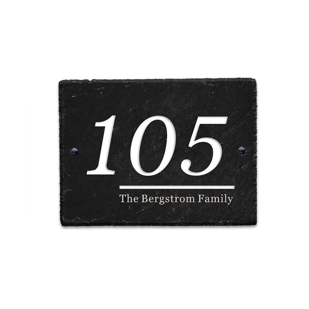 Personalised Natural Slate House Number Sign UV Printed Door Number
