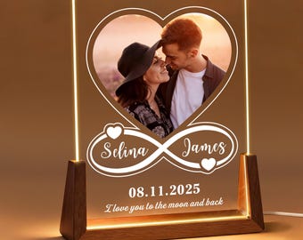 Personalised Valentine's Gifts for Him Her Photo Gifts Night Lights Picture Frame Personalised Birthday Christmas Valentines Day Gifts