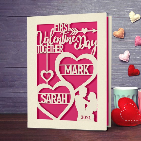 Personalised First Valentines Day Card Gifts for Boy Girl Women Couple  Personalised Gift for Her Him Girlfriend Boyfriend Wife Husband 