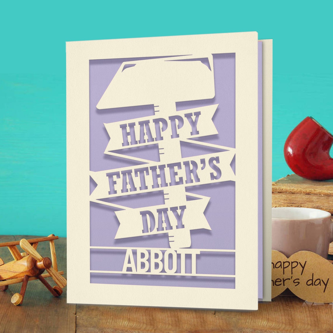 Personalised Fathers Day Card Custom Happy Fathers Day Love Card Gift