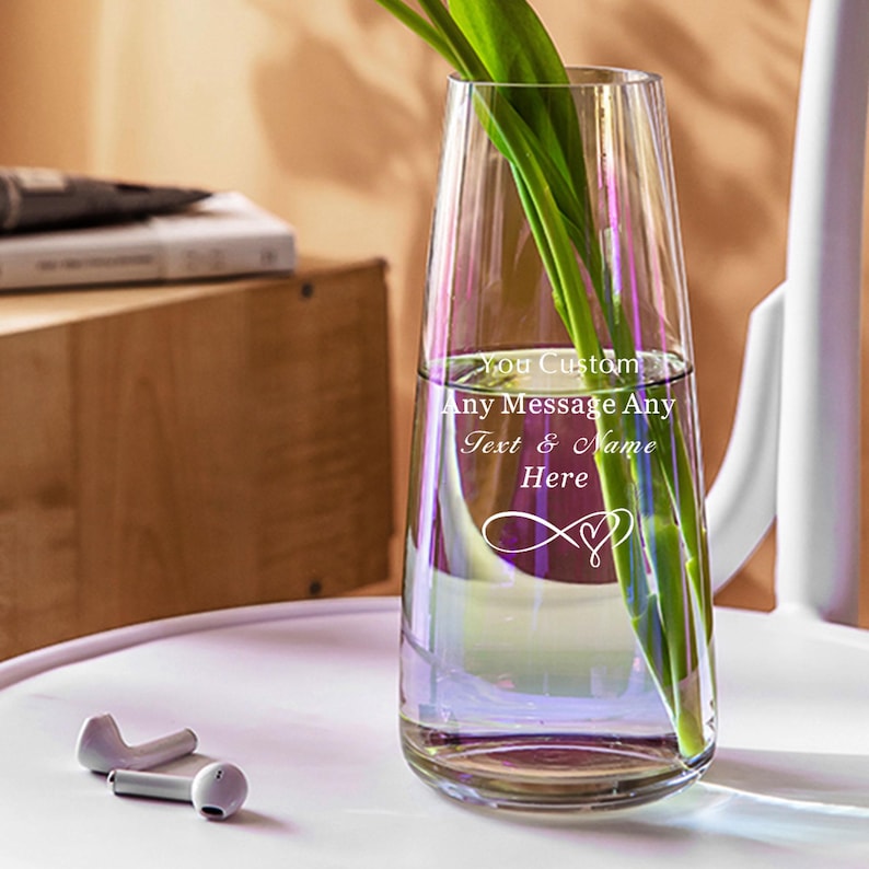 Personalised Vase for Flower Engraved Vase Flower Vase Glass Vase Gifts for Grandma Women Custom Flower Vases Gift for 60th 70th Birthday image 10