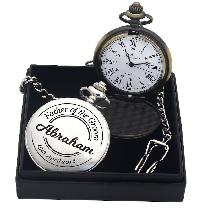 Personalised Engraved Pocket Watch Fathers Day Gift Wedding Etsy UK