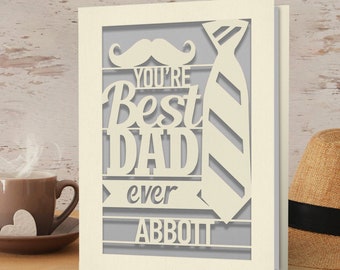Personalised Fathers Day Card Gift Idea for Father Dad Daddy Grandpa Grandad Husband You are Best Dad Happy Fathers Day with Envelope