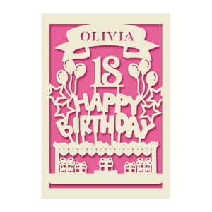 Personalised Happy Birthday Card With Any Name Custom Happy Birthday Gift for Daughter Son Kids Friend with Envelope 13th 18th 21st 40th