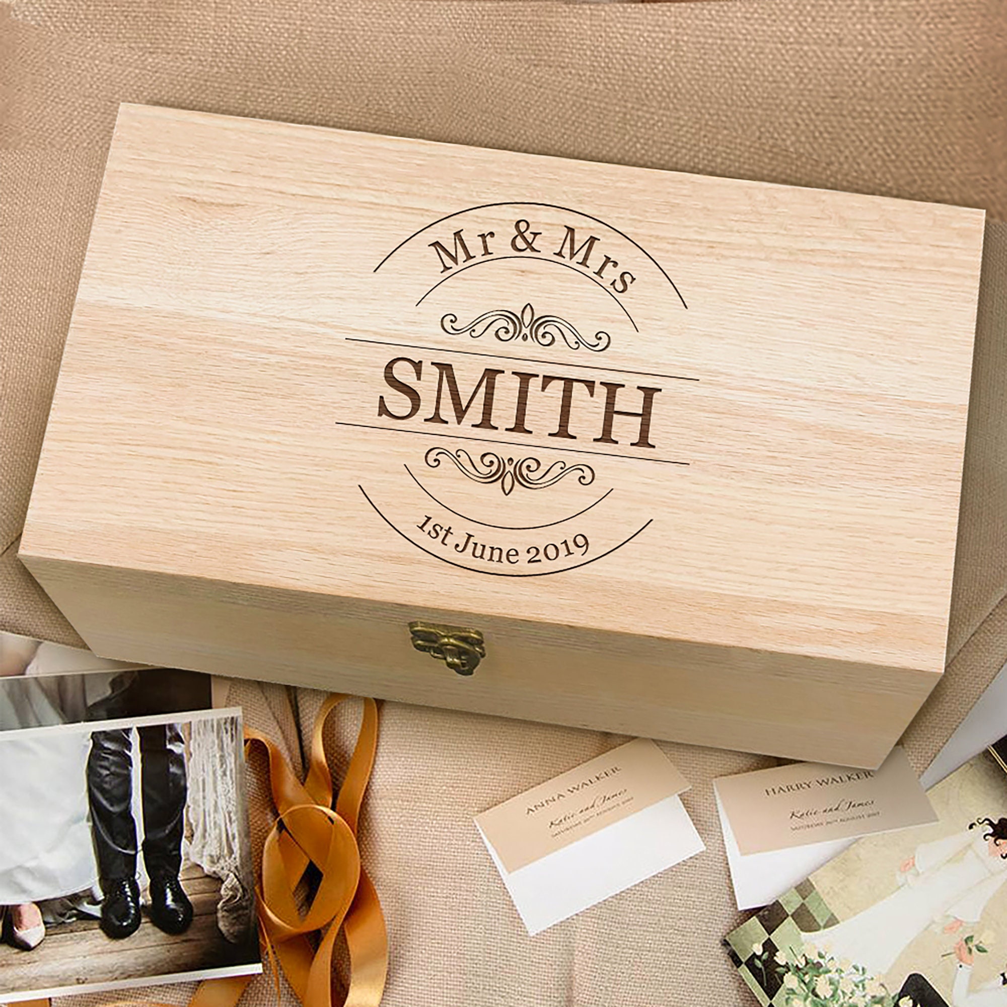 Personalised Wedding Memory Boxes Keepsake Engraved OAK Wood Etsy
