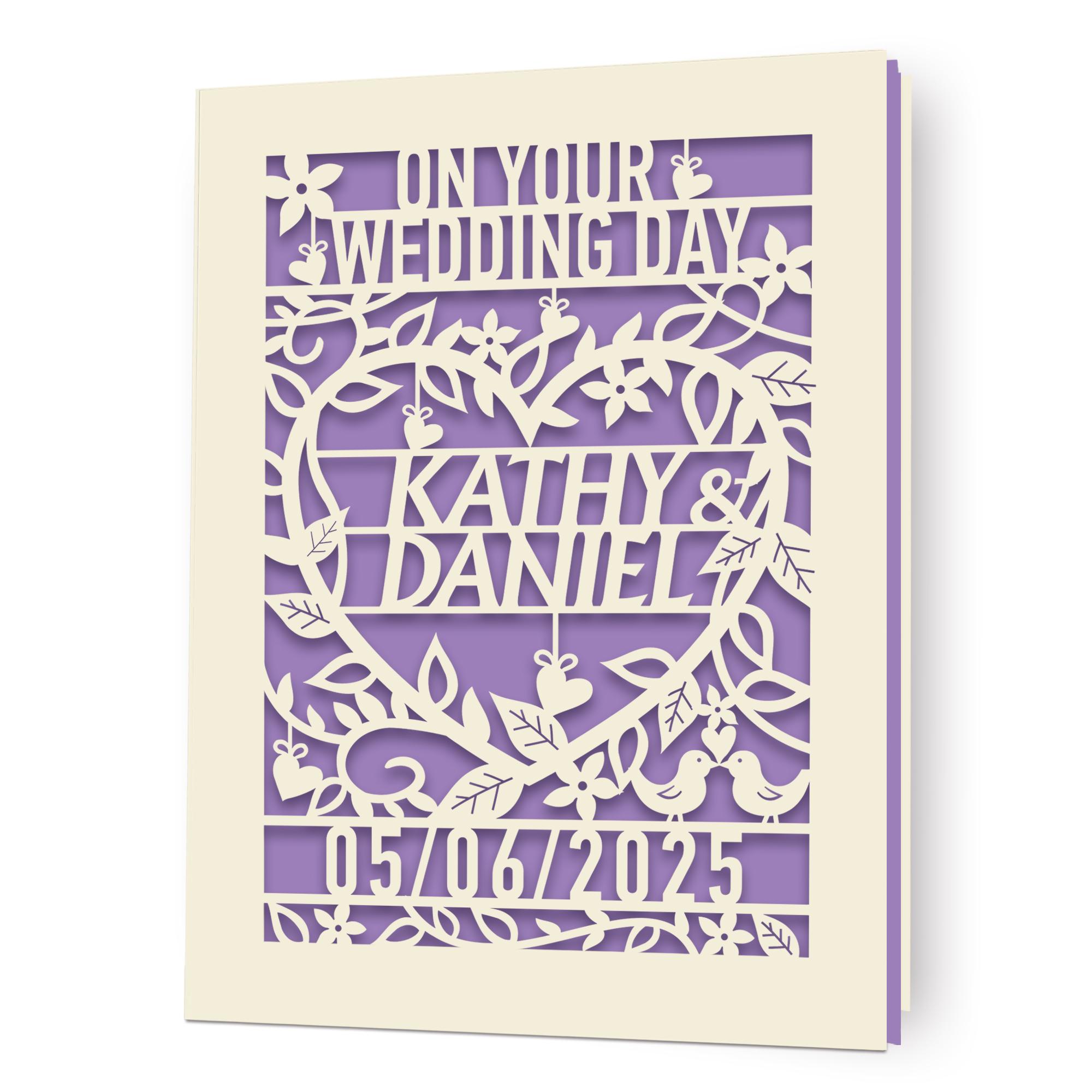 Personalized Wedding Day Card: Custom Names & Date - Etsy