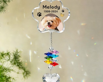 Personalised Rainbow Bridge Pet Loss Gifts, Pet Memorial Suncatcher, Crystal Suncatcher Rainbow Bridge, Sympathy Gift Memorial Gifts