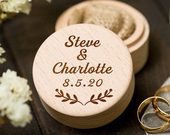 Personalised Wedding Ring Box Engraved Ring Bearer Holder Proposal Engagement Ring Box Wedding Anniversary Gift
