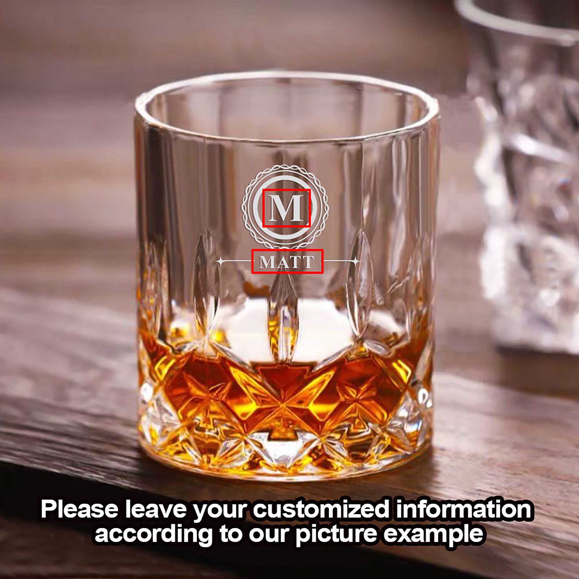 etsy whiskey glass personalized