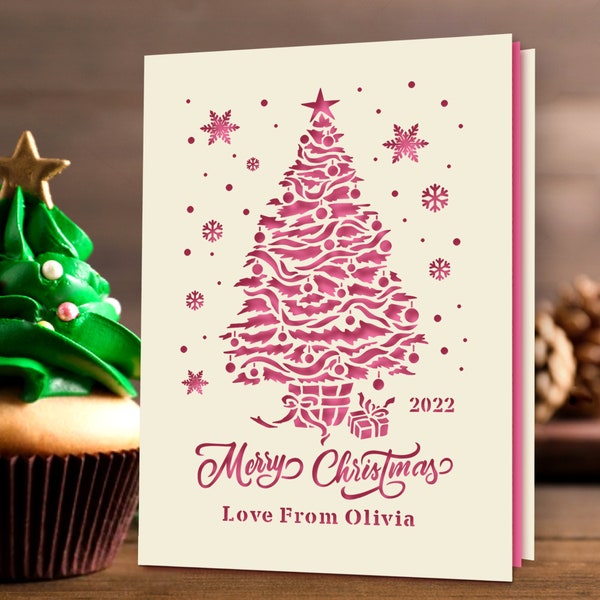 Personalised Christmas Card for Kids Son Daughter Granddaughter Grandson 2024 Merry Xmas Cards Santa Gift for Brother Sister Girl Boy