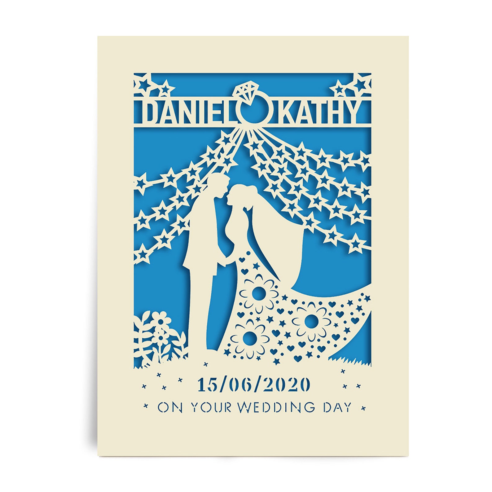 Personalised Papercut Wedding Card Laser Cut Wedding Etsy