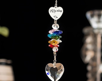 Personalised Rainbow Bridge Pet Loss Gifts, Pet Memorial Suncatcher, Crystal Suncatcher Rainbow Bridge, Sympathy Gift Memorial Gifts