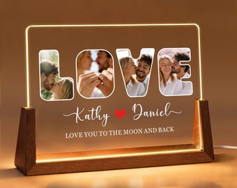 Personalised Valentines Gifts for Him Her Photo Gifts Night Lights Picture Frame Personalised Birthday Christmas Valentines Day Gifts